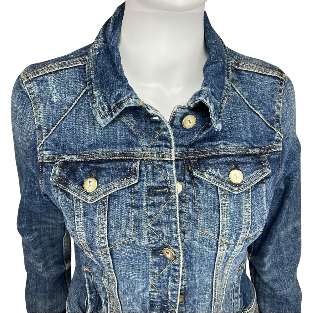 Pilcro and the Letterpress Anthropologie Blue Jean Jacket XS - Picture 2 of 7